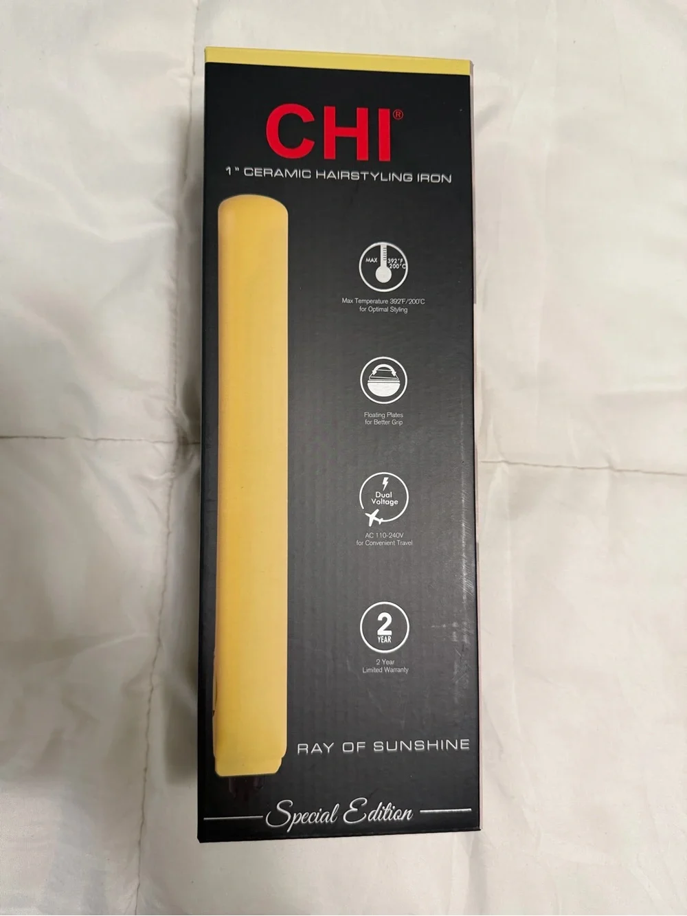 Yellow Chi Ceramic Hair Straightener -Smooth Shine Styling Iron